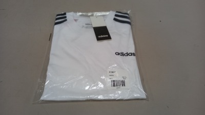 21 X BRAND NEW ADIDAS WHITE/BLACK T-SHIRT 13 X 9-10yrs 8 X 7-8yrs