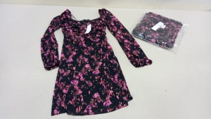 20 X BRAND NEW TOPSHOPS PINK FLORAL DRESSES - SIZE UK 8 RRP £25.99