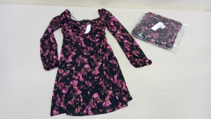 20 X BRAND NEW TOPSHOPS PINK FLORAL DRESSES - SIZE UK 8 RRP £25.99