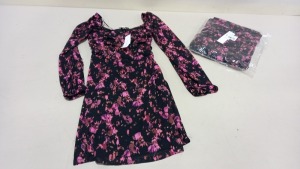 20 X BRAND NEW TOPSHOPS PINK FLORAL DRESSES - SIZE UK 10 RRP £25.99