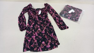 20 X BRAND NEW TOPSHOPS PINK FLORAL DRESSES - SIZE UK 6 + 8 RRP £25.99