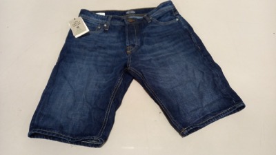 10 X BRAND NEW JACK JONES BLUE DENIM (JEAN) SHORTS - SIZE LARGE