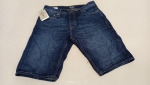 12 X BRAND NEW JACK JONES BLUE DENIM (JEAN) SHORTS - IN VARIOUS SIZES