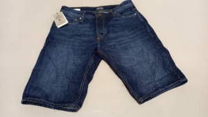 11 X BRAND NEW JACK JONES BLUE DENIM (JEAN) SHORTS - IN SIZES SMALL AND LARGE