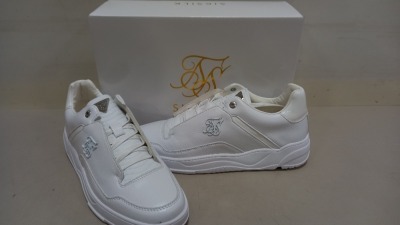 10 X BRAND NEW SIKSILK WHITE & SILVER BLAZE LUX TRAINERS - SIZED UK9