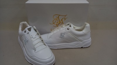 9 X BRAND NEW SIKSILK WHITE & SILVER BLAZE LUX TRAINERS - SIZED UK9