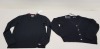 10 PIECE MIXED CLOTHING LOT CONTAINING 5 X PIECES BLACK BUTTONED CARDIGANS SIZE MEDIUM RRP £32.00 AND 5 X SUPERDRY LONG SLEEVED BUTTONED JUMPER SIZE MEDIUM