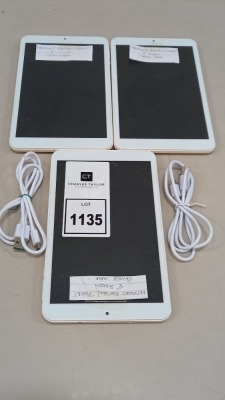 3 X HIPSTREET ELECTRON TABLETS 8 SCREEN WITH 2 X CHARGING CABLES