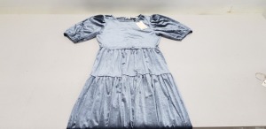 20 X BRAND NEW OASIS GLITTER VELVET (TIERED SMOKE) GREY MIDI DRESS - IN VARIOIUS SIZES **IN 2 TRAYS**