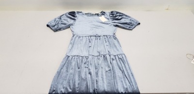 20 X BRAND NEW OASIS GLITTER VELVET (TIERED SMOKE) GREY MIDI DRESS - IN VARIOIUS SIZES **IN 2 TRAYS**