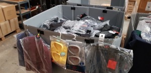 FULL PALLET OF SCHOOL WEAR CONTAINING BABY BLUE JOGGERS, WINTERBOTTOMS MAXI DRESS, VARIOUS COLOURED SWEATSHIRTS, CHEQUERED SKIRTS, POLO SHIRTS AND SHORT SLEEVED SHIRTS - IN VARIOUS SIZES