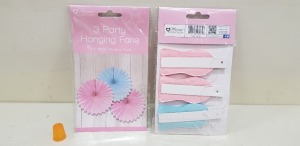 912 X BRAND NEW HOME COLLECTION 3 PARTY HANGING FANS (3 X 15CM) IN 19 BOXES