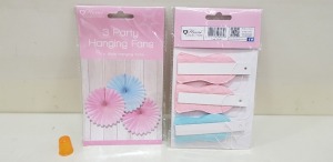 912 X BRAND NEW HOME COLLECTION 3 PARTY HANGING FANS (3 X 15CM) IN 19 BOXES