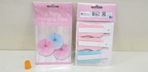 912 X BRAND NEW HOME COLLECTION 3 PARTY HANGING FANS (3 X 15CM) IN 19 BOXES