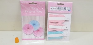 912 X BRAND NEW HOME COLLECTION 3 PARTY HANGING FANS (3 X 15CM) IN 19 BOXES