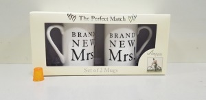 80 X BRAND NEW AMORE BY JULIANNA THE PERFECT MATCH NOVELTY SET OF 2 MUGS