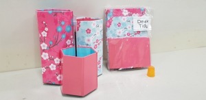 288 X BRAND NEW A STATIONARY DESK TIDIES IN CHERRY BLOSSOM IN 12 BOXES