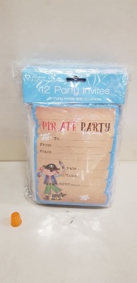 1200 X BRAND NEW HOME COLLECTION PIRATE PARTY INVITES WITH ENVELOPES ON A PALLET