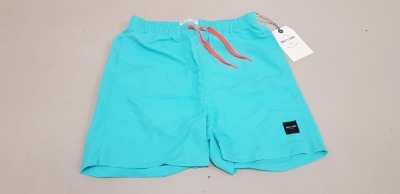 28 X BRAND NEW ONLY & SONS SHORTS IN TURQUOISE IN SIZES ( UK L AND XL ) IN 2 TRAYS