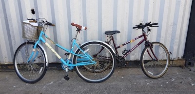 2 PIECE MIXED NIKE LOT CONTAINING RALLY BIKE 19 INCH FRAME AND A UNIVERSAL WOMENS BIKE WITH BASKET 19 INCH FRAME