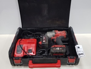 MILWAUKEE 18V 4.0 AH IMPACT DRILL WITH CHARGER AND 2 BATTERIES