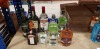 8 X PIECE MIXED ALCOHOL LOT CONTAINING 2 X GREENHALLS DRY GIN, 1 X SMIRNOFF VODKA 1 X COURVOISIER COGNAC ETC