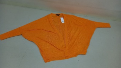 30 X BRAND NEW DOROTHY PERKINS KITTED CARDIGAN IN ORANAGE ( 15 IN SIZE M ) ( 15 IN SIZE L ) IN 2 BOXES