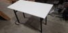 4 X BOXED WHITE FOLDABLE RECTANGULAR TABLES 60CM X 120CM (SOME MINOR SCUFFING)