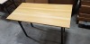 4 X BOXED PINE COLOURED FOLDABLE RECTANGULAR TABLES 60CM X 120CM (SOME MINOR SCUFFING)