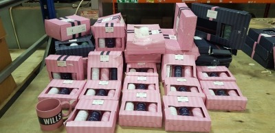 36 PIECE MIXED JACK WILLS GIFT SET LOT CONTAINING BODY SPRAY TRIO WITH 3 DIFFERENT SPRAYS FOR MEN AND WOMEN, BEANIE GIFT SET WITH HAT AND FRUITY BODY LOTION FOR MEN AND WOMEN AND MUG AND SOCKS GIFT SET ETC (ALL DISPLAY BOXES DAMAGED)