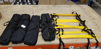 8 X BRAND NEW KARAKAL SPEED TRAINING LADDERS IN BLACK AND YELLOW LENGTH 4M