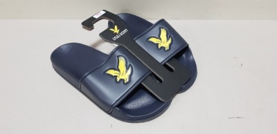 15 X BRAND NEW LYLE AND SCOTT SLIDERS IN NAVY SIZE UK 7 RRP-£20.00 TOTAL RRP-£300.00