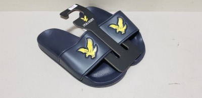 15 X BRAND NEW LYLE AND SCOTT SLIDERS IN NAVY SIZE UK 7 RRP-£20.00 TOTAL RRP-£300.00