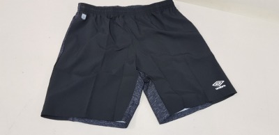 14 X BRAND NEW UMBRO TRAINING WOVEN SHORTS IN BLACK MARL SIZE UK XXL