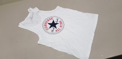 26 X BRAND NEW CONVERSE WHITE VEST IN SIZE UK IN VARIOUS SIZES