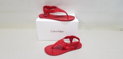 10 X BRAND NEW CALVIN KLEIN JANNY MOULDED SANDALS IN CRIMSON RED SIZE UK 6