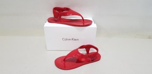 10 X BRAND NEW CALVIN KLEIN JANNY MOULDED SANDALS IN CRIMSON RED SIZE UK 6