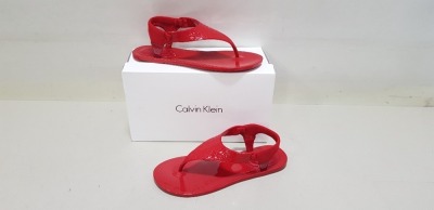 11 X BRAND NEW CALVIN KLEIN JANNY MOULDED SANDALS IN CRIMSON RED SIZE UK 5