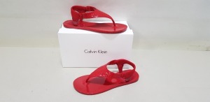 10 X BRAND NEW CALVIN KLEIN JANNY MOULDED SANDALS IN CRIMSON RED SIZE UK 5