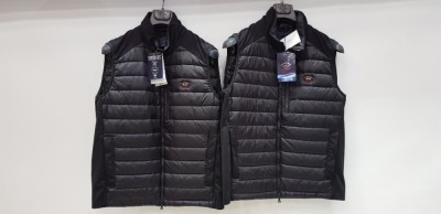 2 X BRAND NEW PAUL AND SHARK HYBRID VEST/GILET IN SOFT SHELL AND NYLON IN BLACK SIZE LARGE