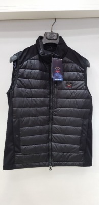 1 X BRAND NEW PAUL AND SHARK HYBRID VEST/GILET IN SOFT SHELL AND NYLON IN BLACK SIZE MEDIUM