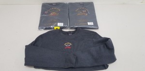 3 X BRAND NEW PAUL AND SHARK WINTER FLEECE GREY JUMPERS IN SIZES MEDIUM AND XL