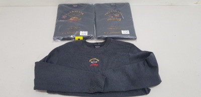 3 X BRAND NEW PAUL AND SHARK WINTER FLEECE GREY JUMPERS IN SIZES MEDIUM AND XL