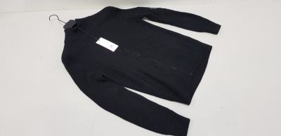 1 X BRAND NEW CP COMPANY KNITWEAR CARDIGAN MERINO WOOLEN BLACK CARDIGAN SIZE 50