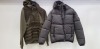 2 PIECE MARSHALL ARTIST CLOTHING LOT CONTAINING 1 X ALPINE HALF ZIP KHAKI JACKET SIZE LARGE AND 1 X THERMO SENSE PANINARO BLACK / GREEN JACKET SIZE XL