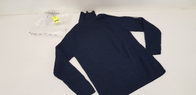 1 X BRAND NEW CP COMPANY KNITTED NAVY TURTLENECK SWEATER IN SIZE 52