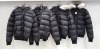 4 X BRAND NEW 4BIDDEN MOTION BLACK BUBBLE COATS IN SIZES SMALL, LARGE AND MEDIUM