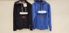 2 X BRAND NEW NAPAPIJRI GEOGRAPHIC HOODED JUMPERS WITH POCKET POUCH IN DAZZLING BLUE AND BLUE MARINE IN SIZES SMALL AND LARGE