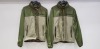 2 X BRAND NEW NAPAPIJRI GEOGRAPHIC GREEN CYPREES LIGHT JACKETS SIZE SMALL AND LARGE