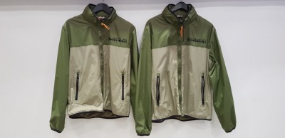 2 X BRAND NEW NAPAPIJRI GEOGRAPHIC GREEN CYPREES LIGHT JACKETS SIZE SMALL AND LARGE